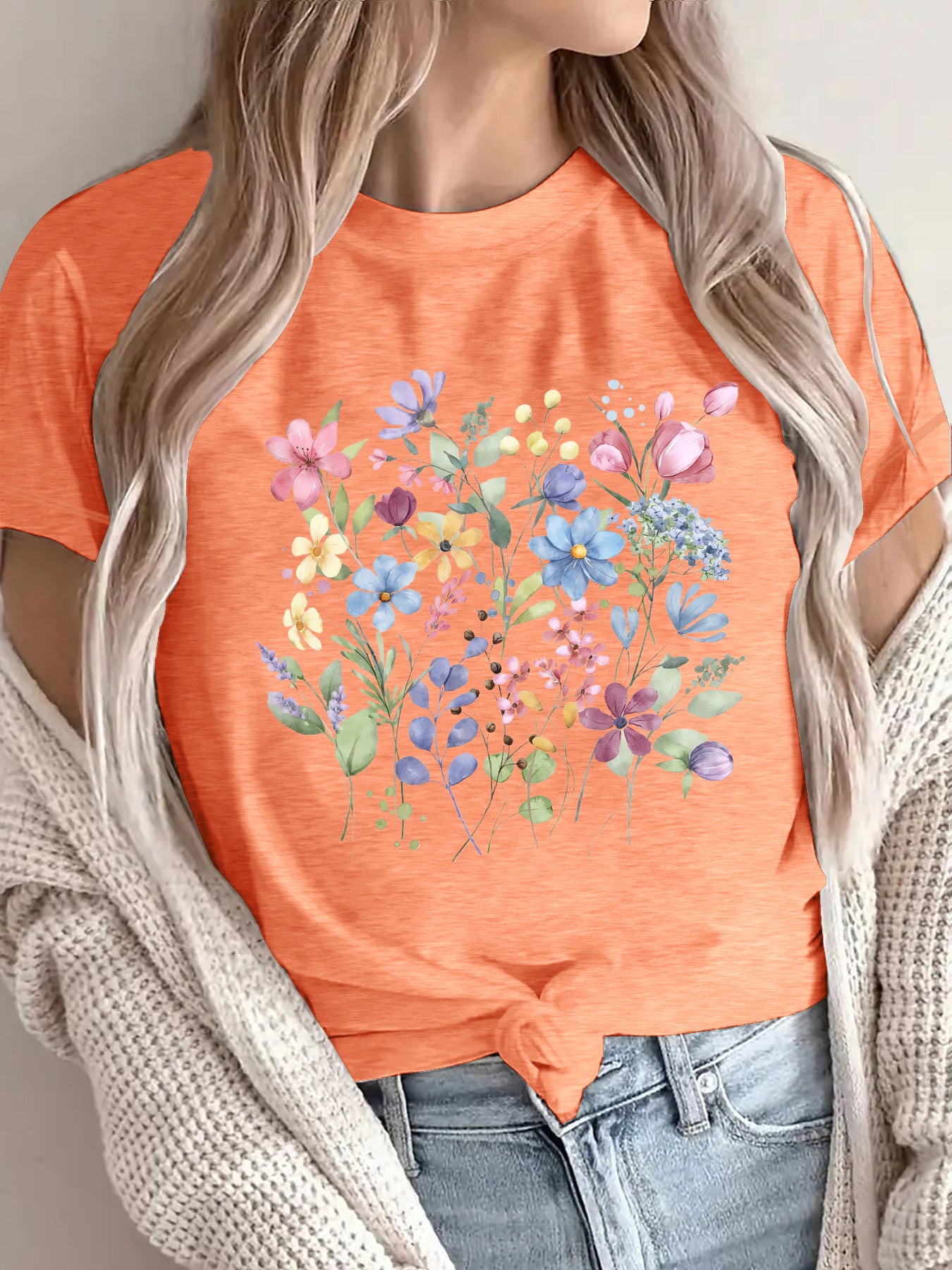 Floral printed short sleeved shirt
