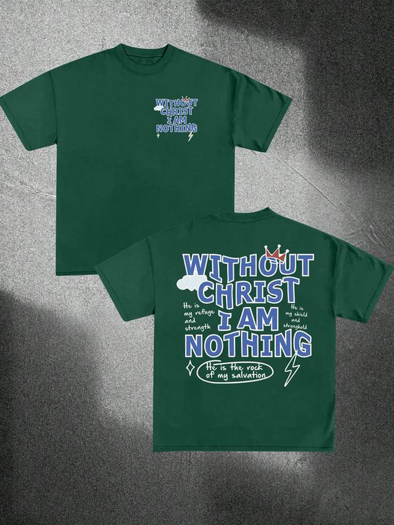 Men's Regular Fit "I Am Nothing" Graphic Tee - Casual Short Sleeve T-Shirt for All Seasons, Trendy Streetwear Essential