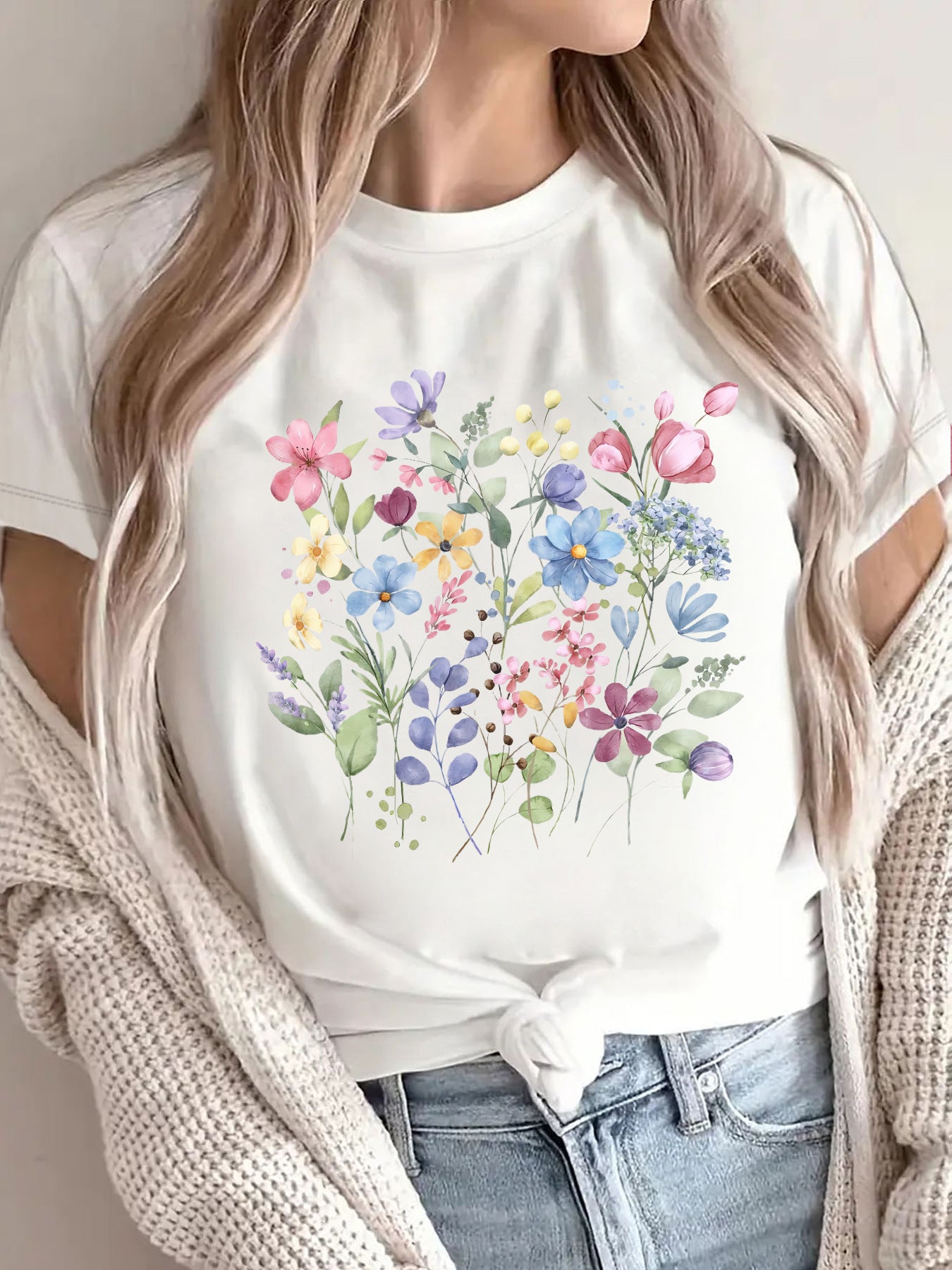 Floral printed short sleeved shirt