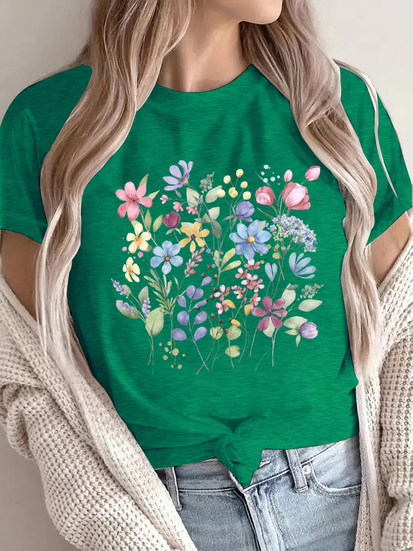 Floral printed short sleeved shirt
