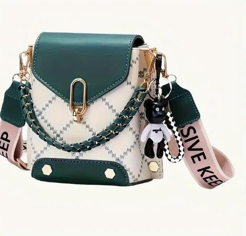 Chic Mini Plaid Crossbody Bag - Trendy Shoulder Bag for Women with Wide Strap