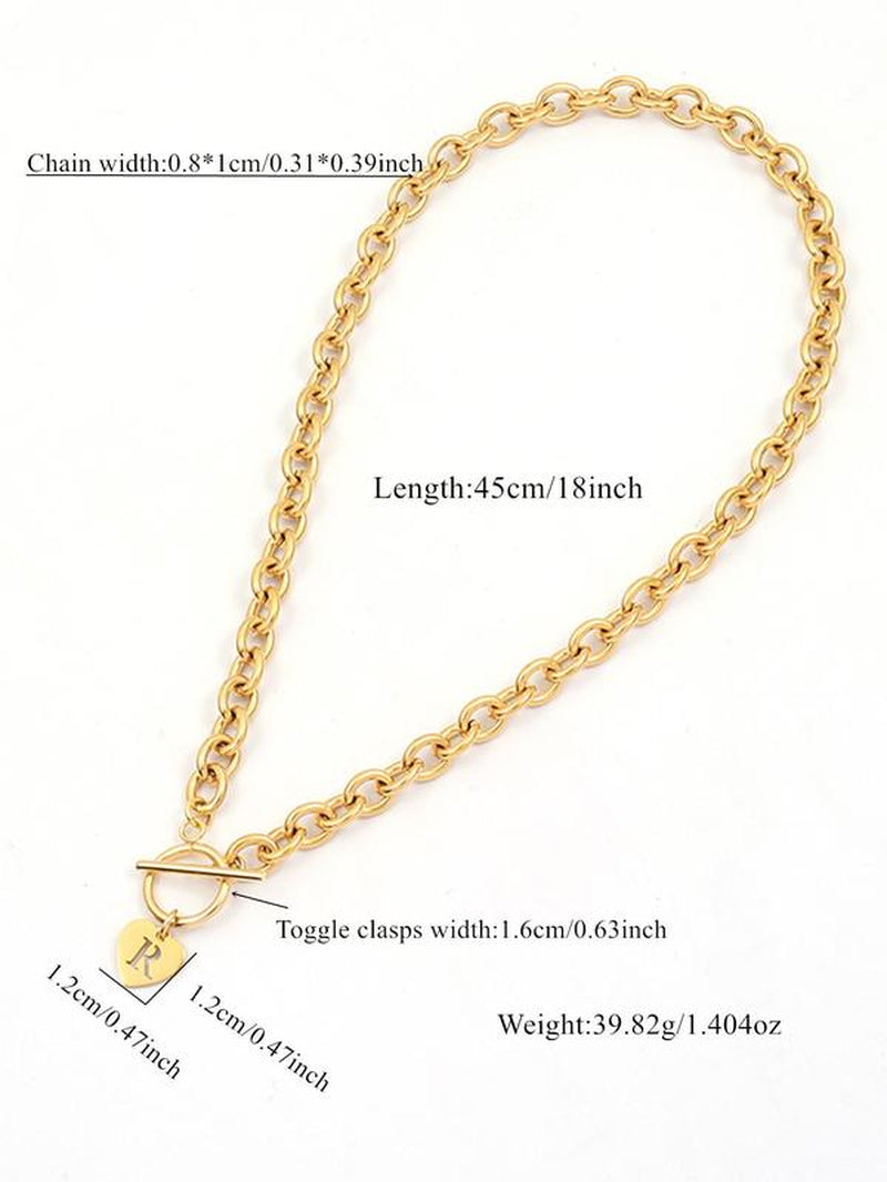 Trendy Heart Initial Pendant Necklace - Exquisite Fashion Jewelry for Women, Perfect for Parties & Everyday Wear, Ideal Birthday Gift