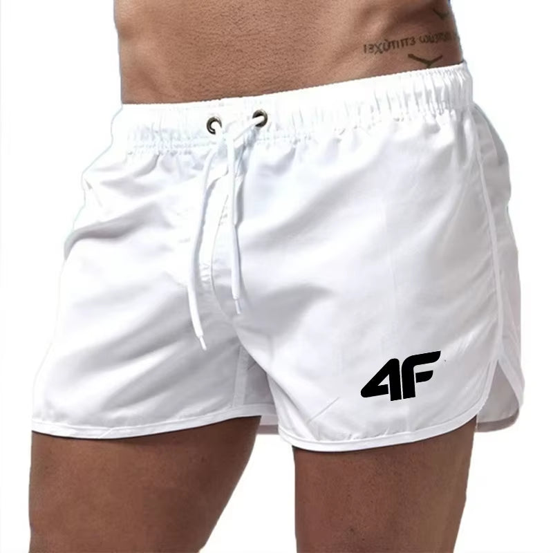 Men'S Shorts 2025 Beach Trunks Summer Swim Gym Pants Quick Drying Swimming Homme Surf Ventilate Drawstring Fashion Casual Daily