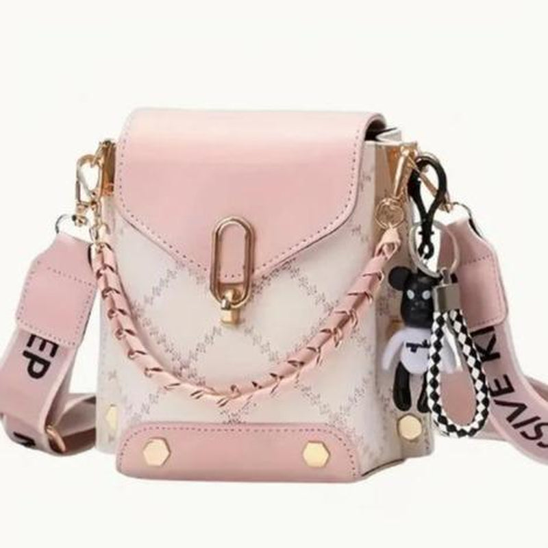 Chic Mini Plaid Crossbody Bag - Trendy Shoulder Bag for Women with Wide Strap