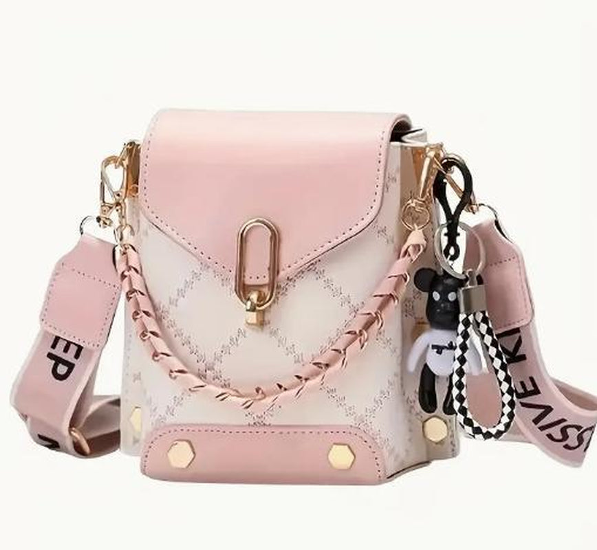 Chic Mini Plaid Crossbody Bag - Trendy Shoulder Bag for Women with Wide Strap