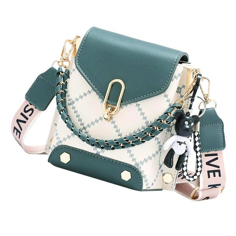 Chic Mini Plaid Crossbody Bag - Trendy Shoulder Bag for Women with Wide Strap