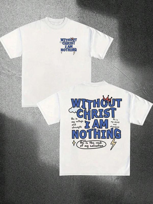 Men's Regular Fit "I Am Nothing" Graphic Tee - Casual Short Sleeve T-Shirt for All Seasons, Trendy Streetwear Essential