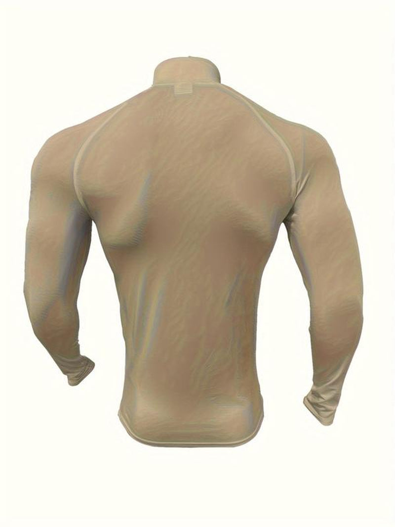 Men's Compression Long Sleeve Tee - Breathable & Comfy for Gym, Running & Everyday Wear