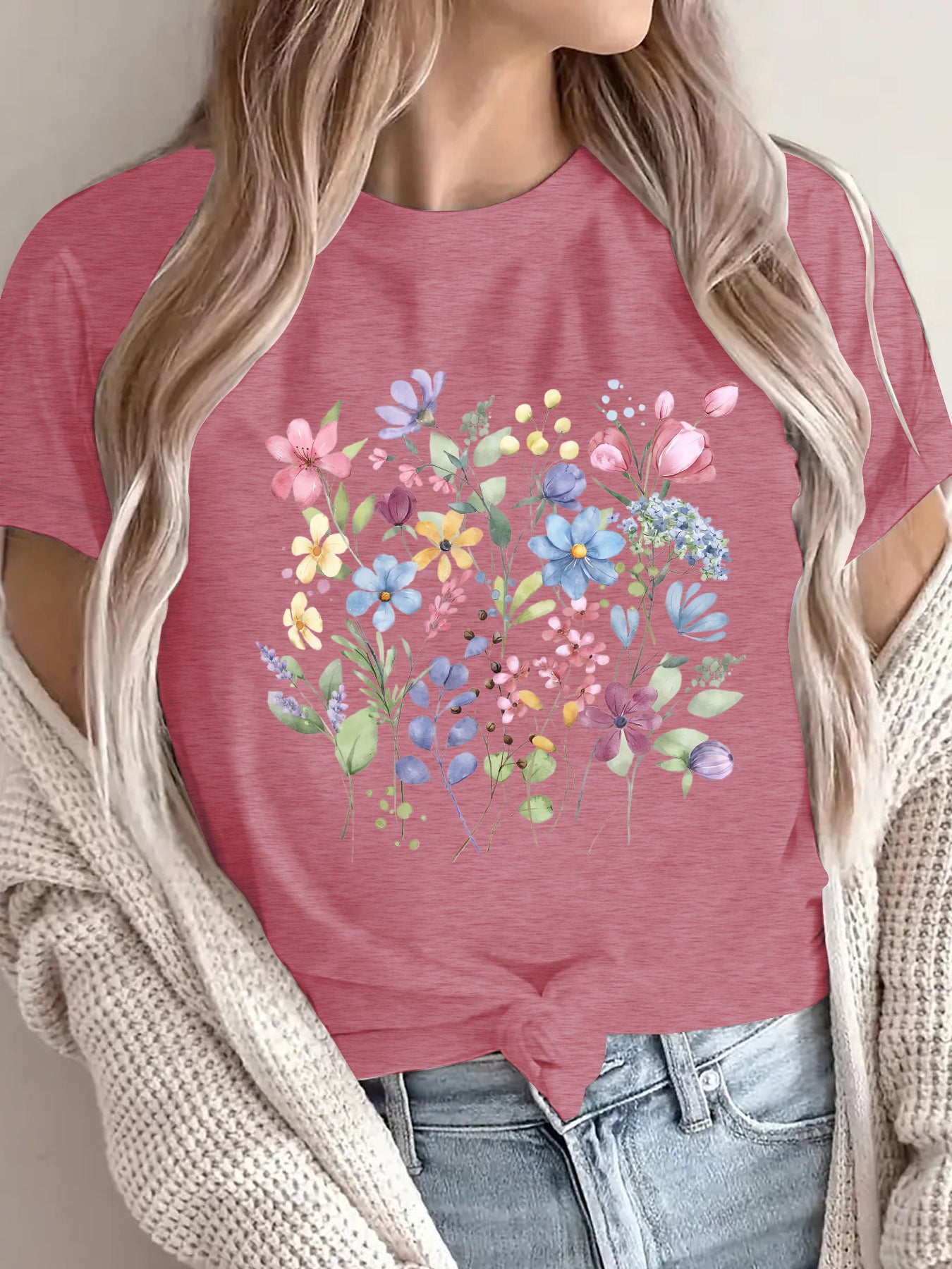 Floral printed short sleeved shirt