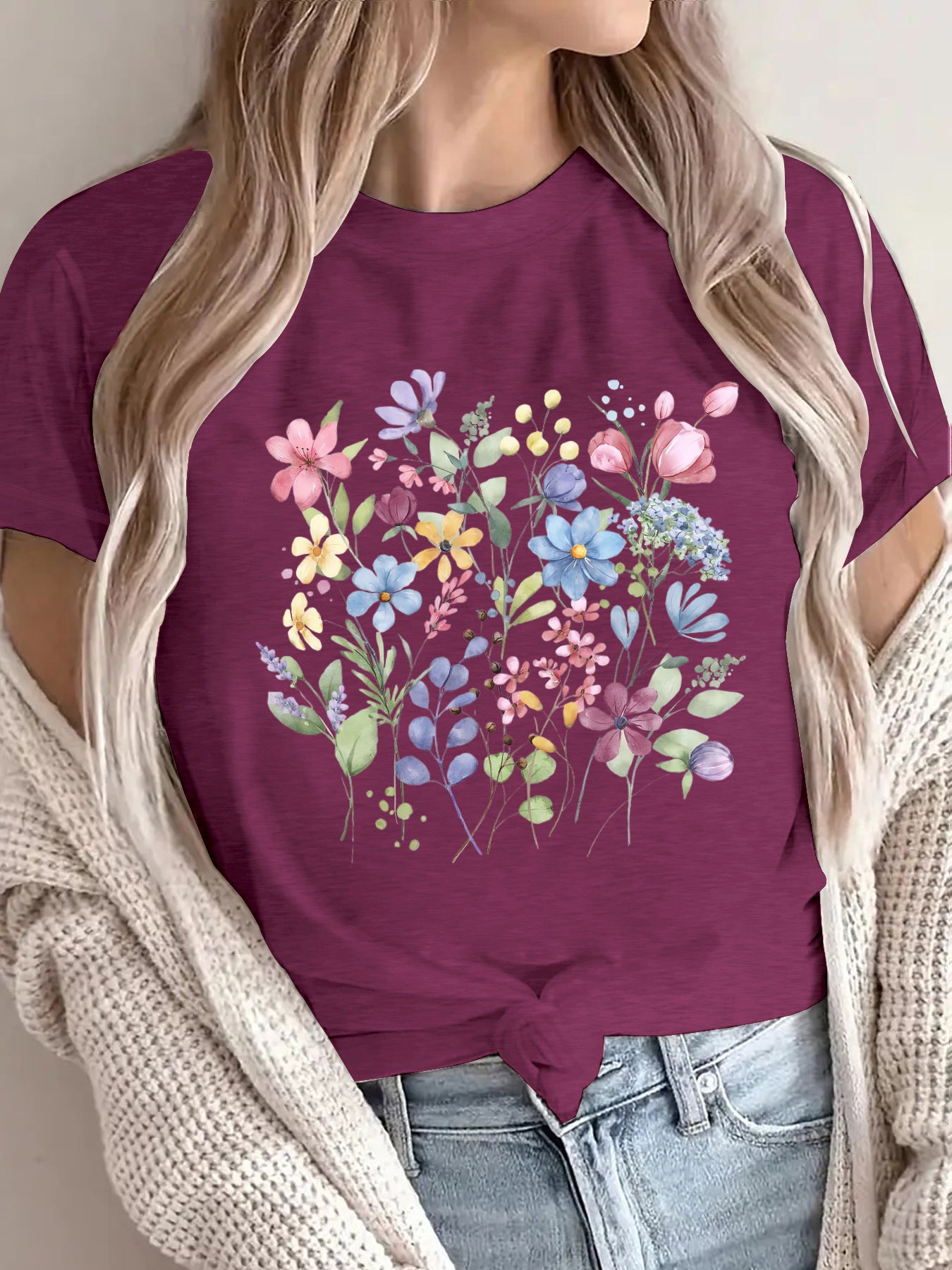 Floral printed short sleeved shirt