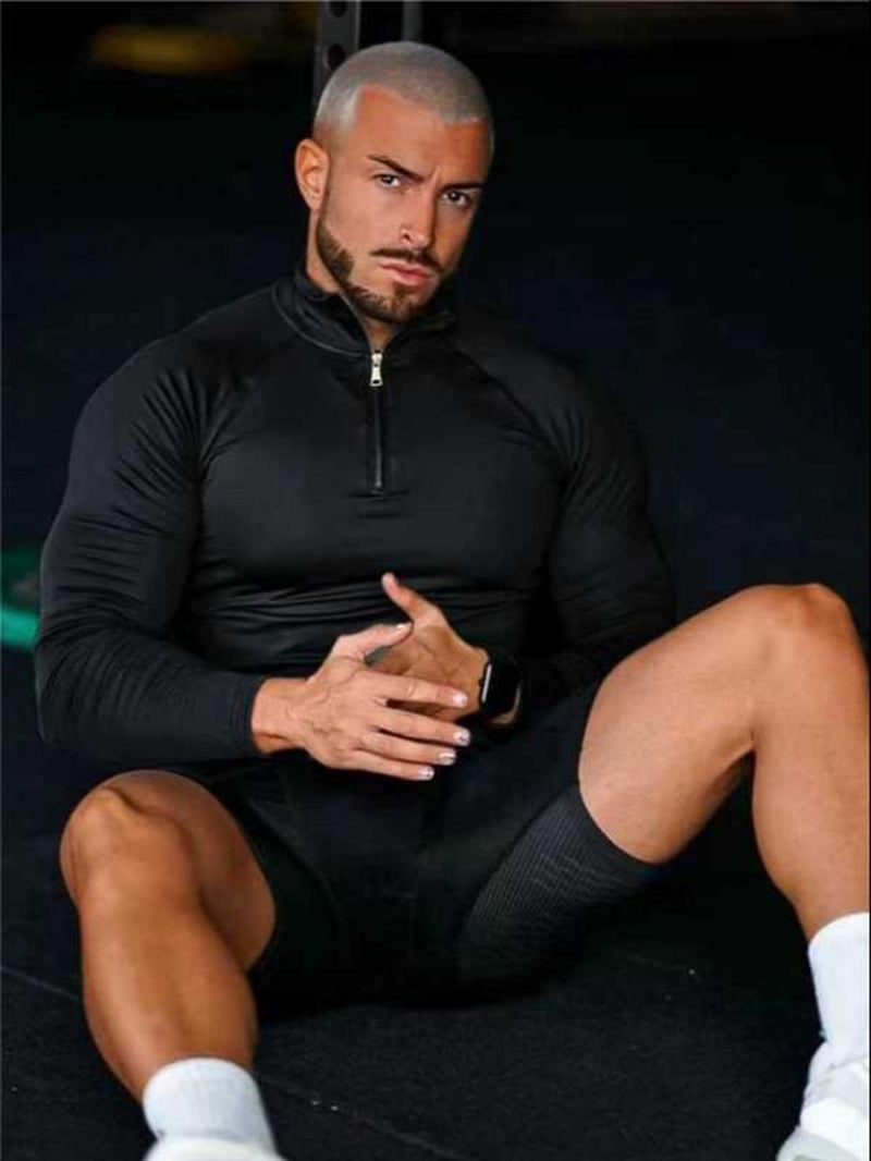 Men's Compression Long Sleeve Tee - Breathable & Comfy for Gym, Running & Everyday Wear
