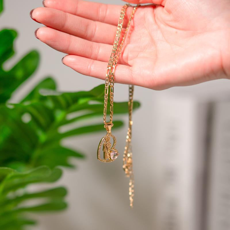 St. Jude 14K Gold Prayer Necklace with Green Zirconia Pendant - Unisex Copper Jewelry for Faith and Career Inspiration