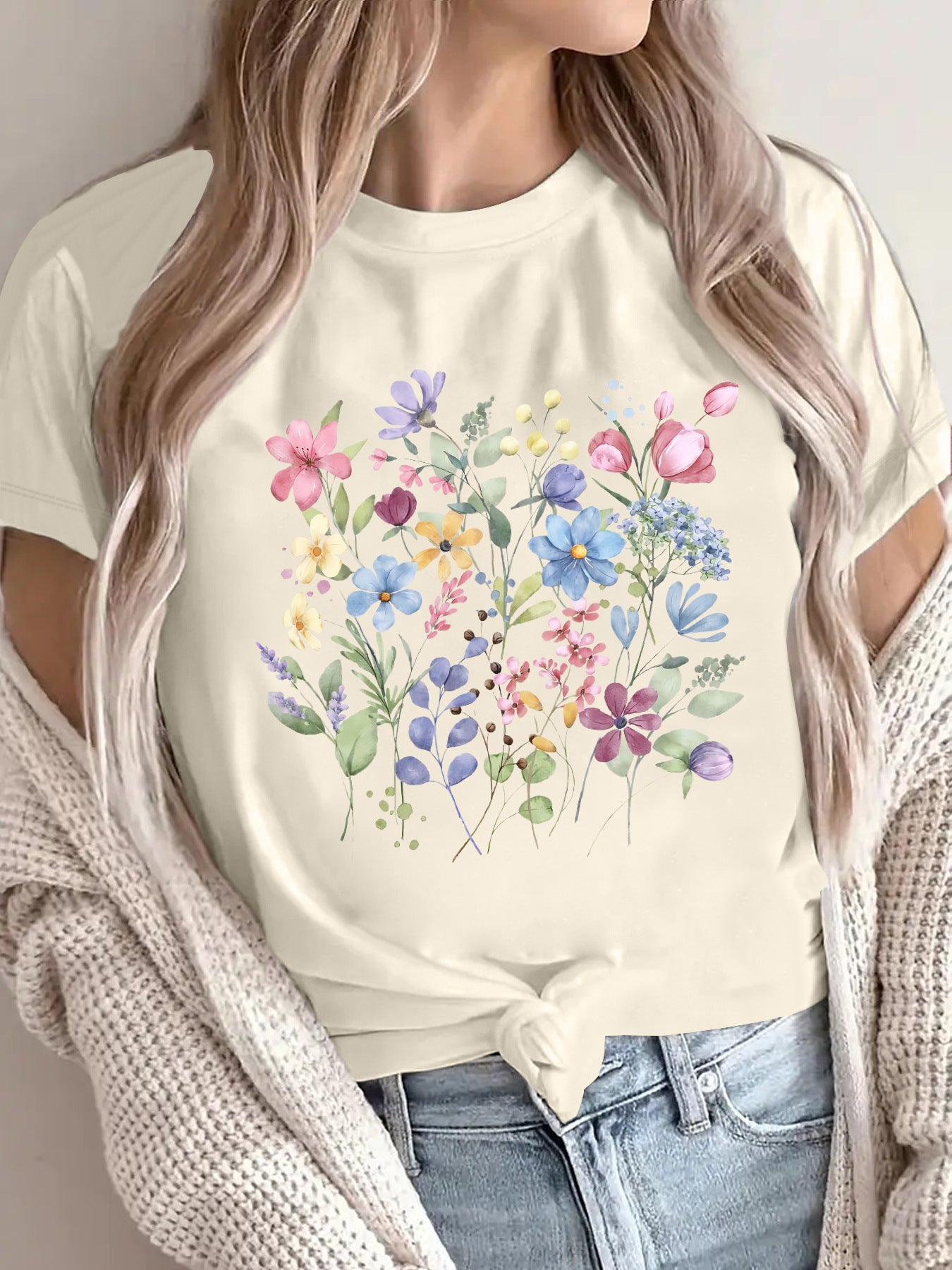 Floral printed short sleeved shirt