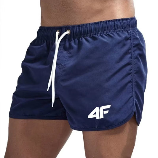 Men'S Shorts 2025 Beach Trunks Summer Swim Gym Pants Quick Drying Swimming Homme Surf Ventilate Drawstring Fashion Casual Daily