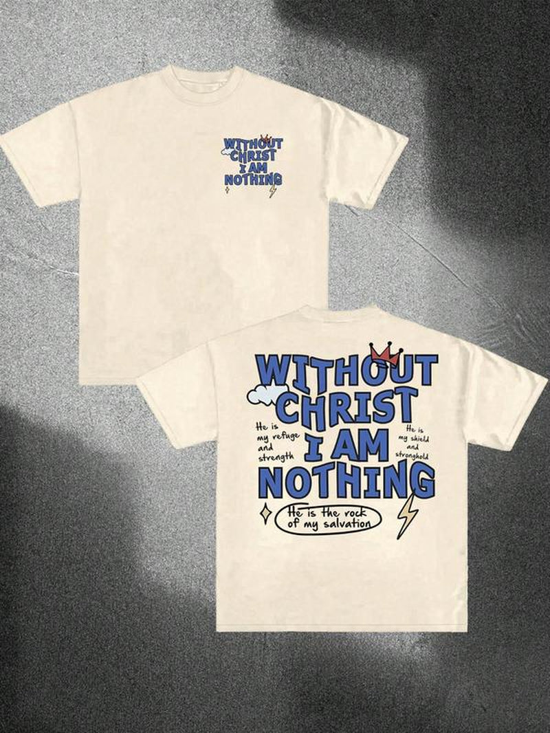Men's Regular Fit "I Am Nothing" Graphic Tee - Casual Short Sleeve T-Shirt for All Seasons, Trendy Streetwear Essential