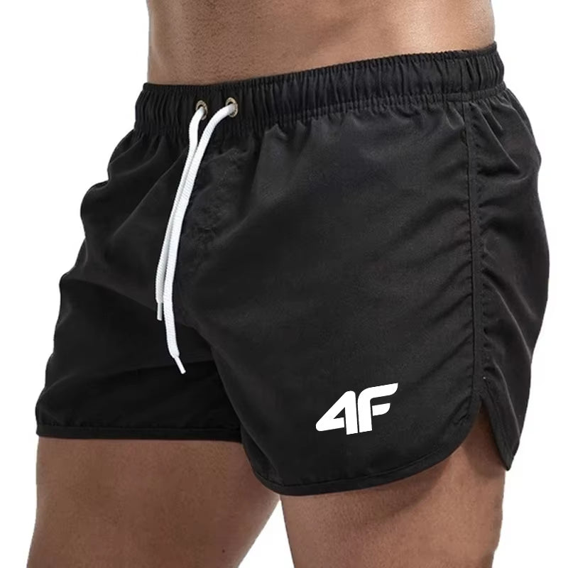Men'S Shorts 2025 Beach Trunks Summer Swim Gym Pants Quick Drying Swimming Homme Surf Ventilate Drawstring Fashion Casual Daily