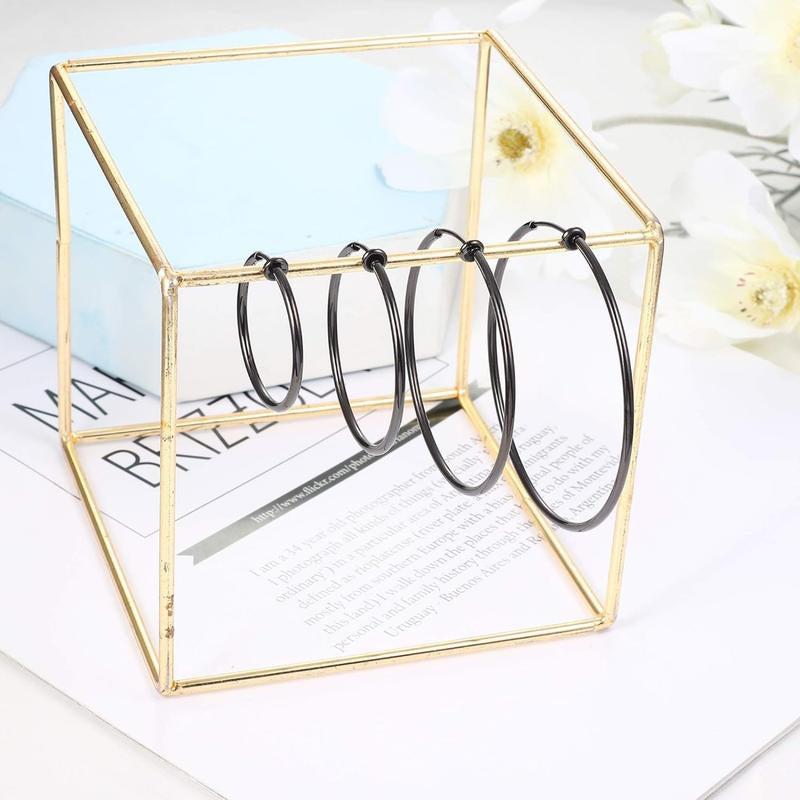 LOYALLOOK 4 Pairs Stainless Steel Clip on Hoop Earrings for Women Fake Hoop Earrings Spring Hoop Earrings for Non-Pierced Ears