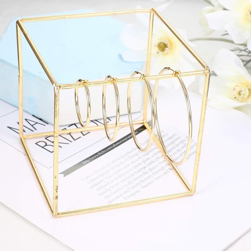 LOYALLOOK 4 Pairs Stainless Steel Clip on Hoop Earrings for Women Fake Hoop Earrings Spring Hoop Earrings for Non-Pierced Ears
