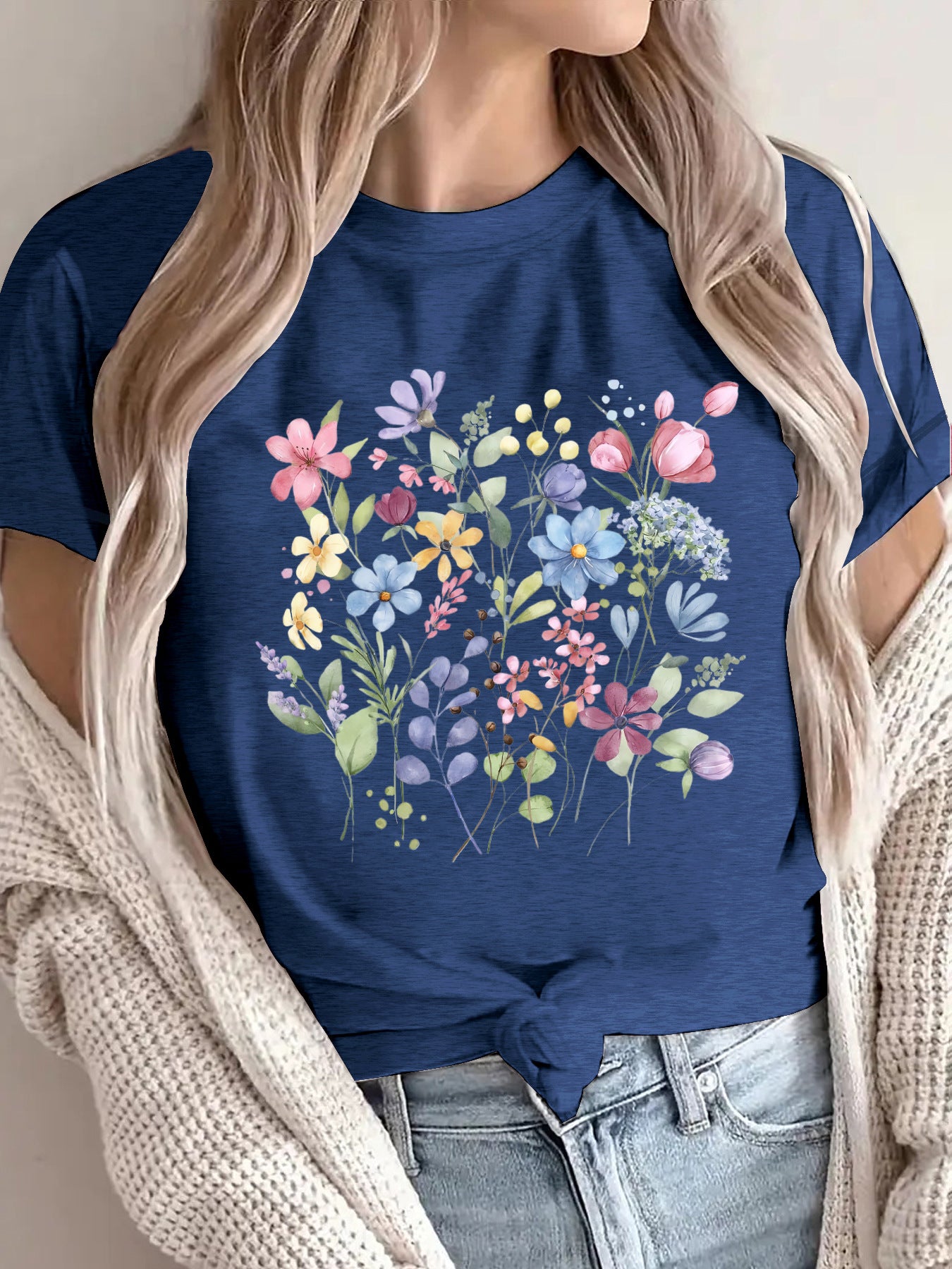 Floral printed short sleeved shirt