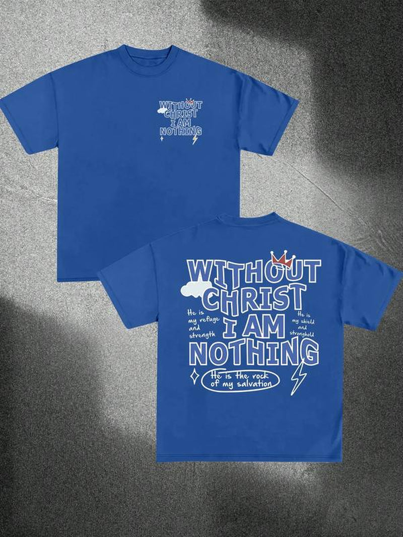 Men's Regular Fit "I Am Nothing" Graphic Tee - Casual Short Sleeve T-Shirt for All Seasons, Trendy Streetwear Essential
