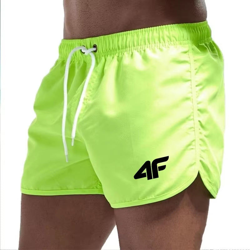 Men'S Shorts 2025 Beach Trunks Summer Swim Gym Pants Quick Drying Swimming Homme Surf Ventilate Drawstring Fashion Casual Daily