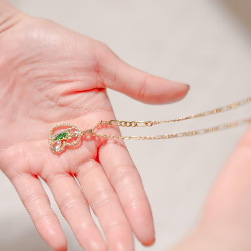 St. Jude 14K Gold Prayer Necklace with Green Zirconia Pendant - Unisex Copper Jewelry for Faith and Career Inspiration