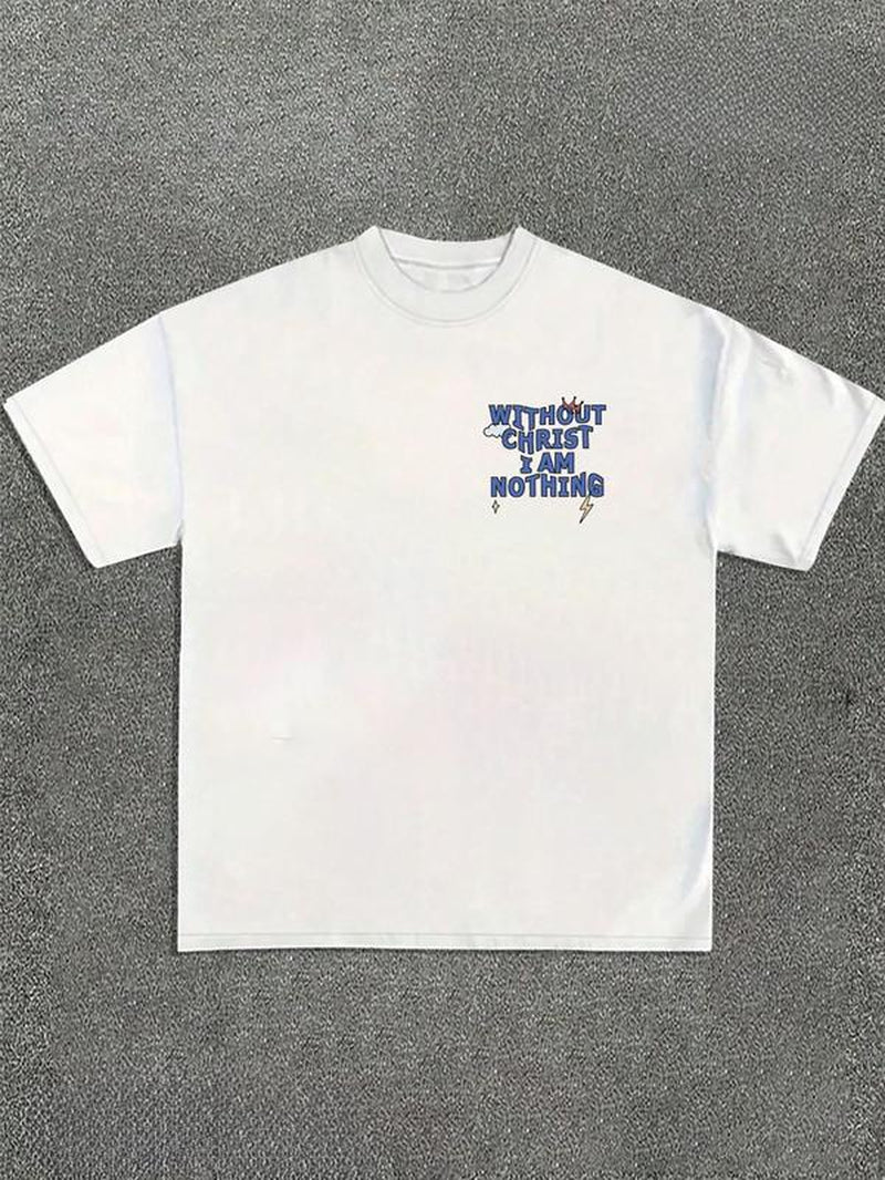 Men's Regular Fit "I Am Nothing" Graphic Tee - Casual Short Sleeve T-Shirt for All Seasons, Trendy Streetwear Essential