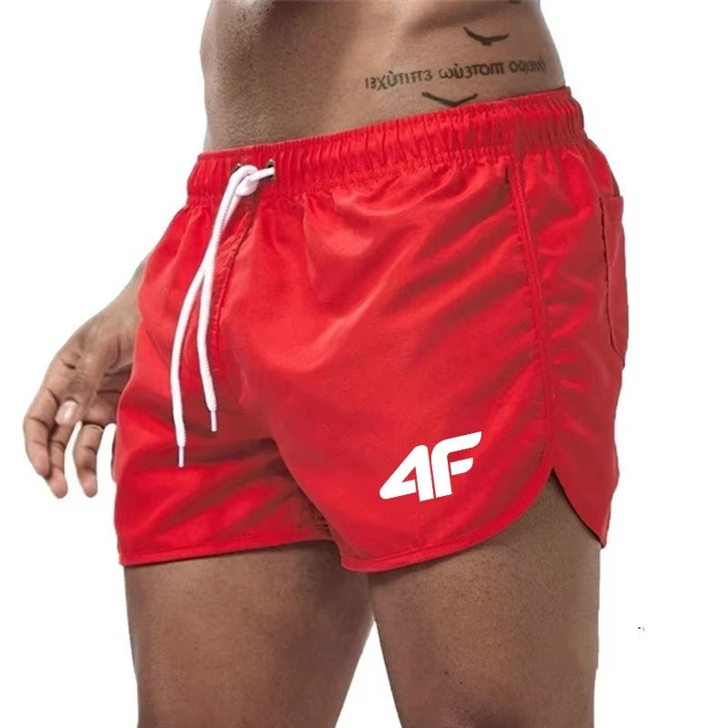 Men'S Shorts 2025 Beach Trunks Summer Swim Gym Pants Quick Drying Swimming Homme Surf Ventilate Drawstring Fashion Casual Daily