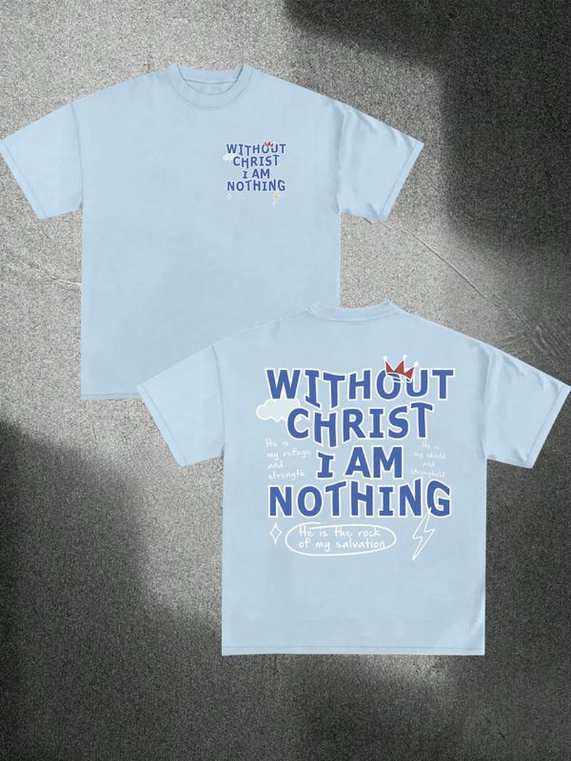Men's Regular Fit "I Am Nothing" Graphic Tee - Casual Short Sleeve T-Shirt for All Seasons, Trendy Streetwear Essential