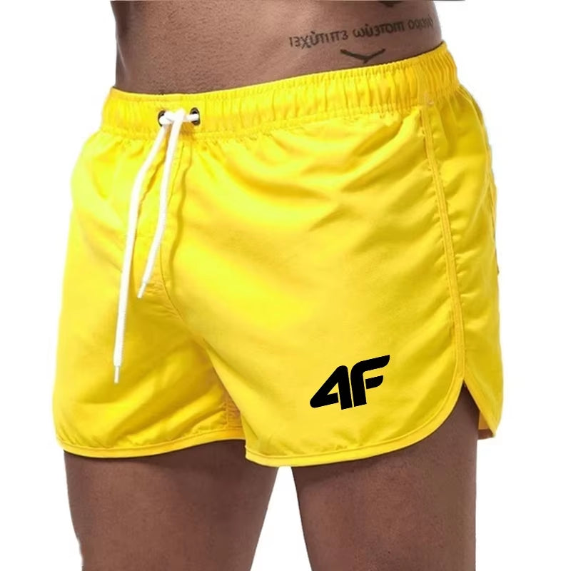 Men'S Shorts 2025 Beach Trunks Summer Swim Gym Pants Quick Drying Swimming Homme Surf Ventilate Drawstring Fashion Casual Daily