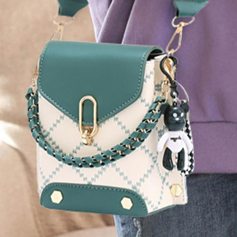 Chic Mini Plaid Crossbody Bag - Trendy Shoulder Bag for Women with Wide Strap