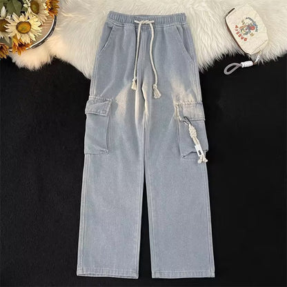 Trendy American retro wide leg high street straight leg pants