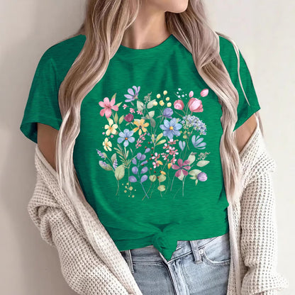 Floral printed short sleeved shirt