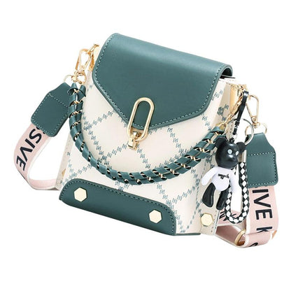 Chic Mini Plaid Crossbody Bag - Trendy Shoulder Bag for Women with Wide Strap