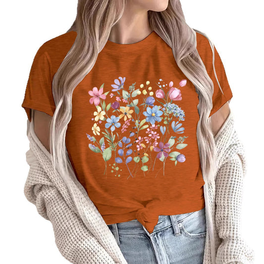Floral printed short sleeved shirt
