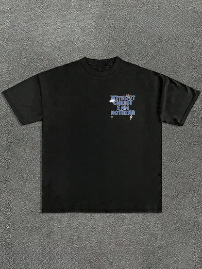 Men's Regular Fit "I Am Nothing" Graphic Tee - Casual Short Sleeve T-Shirt for All Seasons, Trendy Streetwear Essential