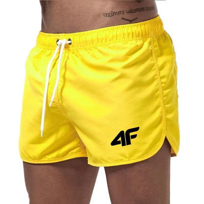 Men'S Shorts 2025 Beach Trunks Summer Swim Gym Pants Quick Drying Swimming Homme Surf Ventilate Drawstring Fashion Casual Daily
